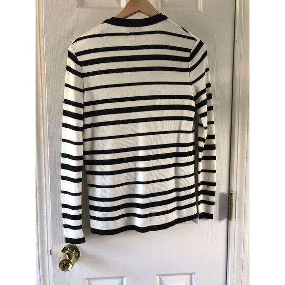 Vintage Women's Cardigan Ann Klein Saks Fifth Avenue Cardigan L Black & White - Picture 5 of 6